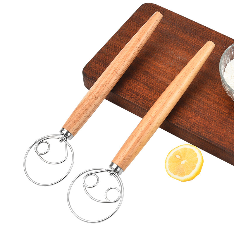 Danish Pancake Pan - 8 szt. 13-calowy uchwyt dębowy mikser