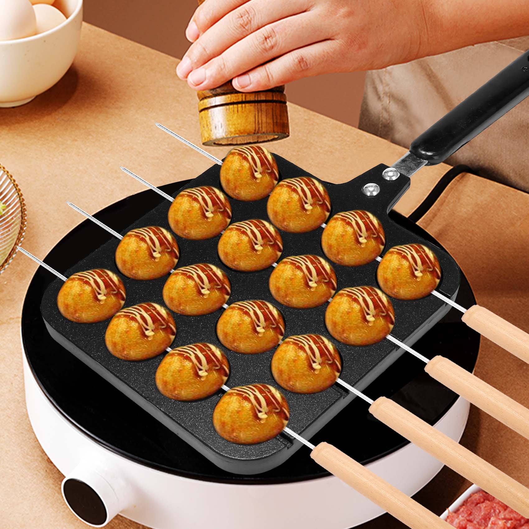 16-otworowa aluminiowa patelni – Takoyaki Grill Plate recenzja i cena